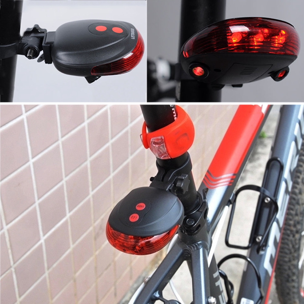 Cycling Equipment Bike Tail Light 5-LED Red Safety Back Rear Flashing ...