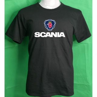 [100% Cotton] เสื้อยืดลําลอง ผ้าฝ้าย 100% แขนสั้น พิมพ์ลาย SCANIA TRUCK LORI สีดํา พลัสไซซ์ XS-3XL ของขวัญวันเกิด สําหรั