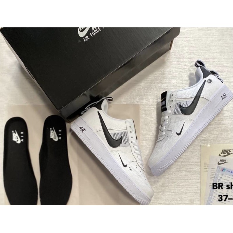 Nike Air Force 1 “LV8 Utility” White-Black สีขาว/ดำ (แถมกล่อง) ✅จ่ายปลายทางได้ dBcx