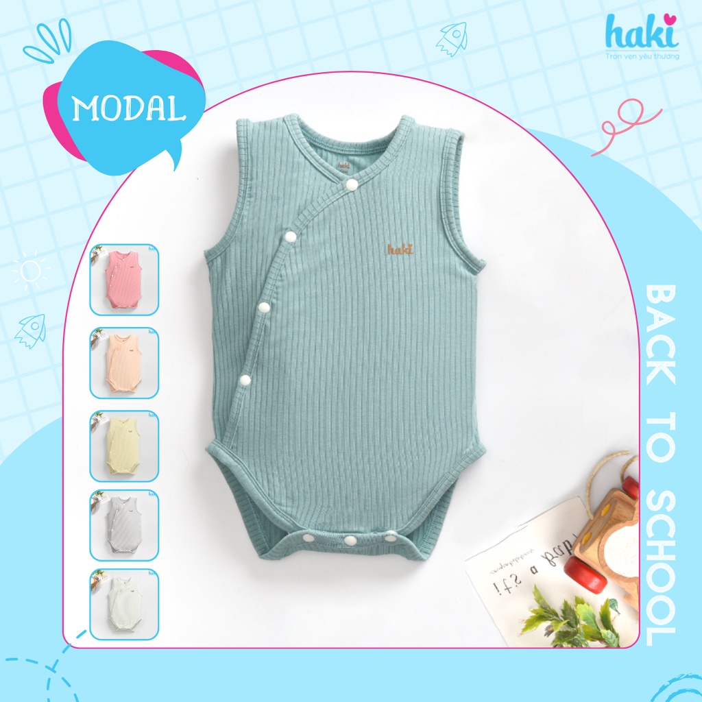 ชุดบอดี้สูทแบบเข้ารูปผ้า Modal คุณภาพสูงนุ่มพิเศษสําหรับเด็กชายและเด็กหญิง HAKI BM009