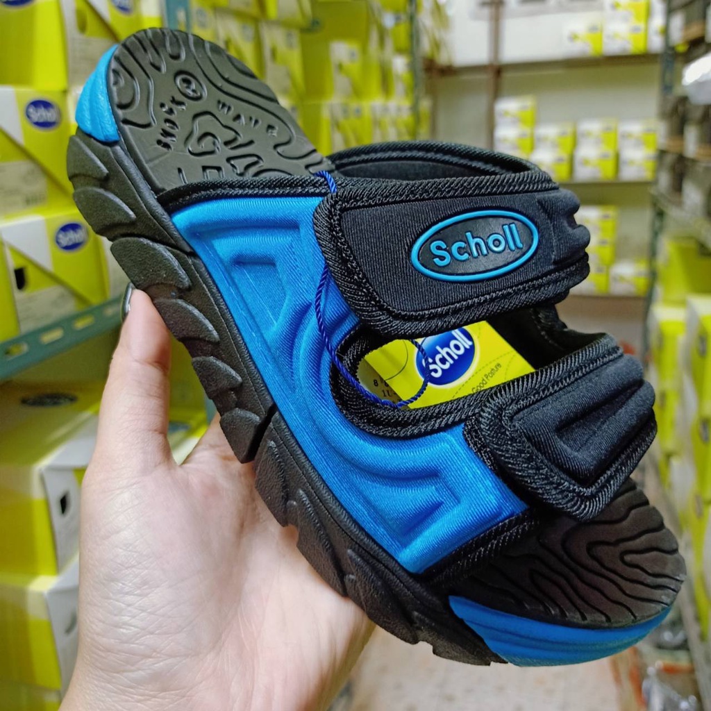 Scholl Cyclone Twotone สกอลล์ ไซโคลน รหัส 1U-1955 ผู้ชาย ผู้หญิง (สีดำ/ฟ้า)