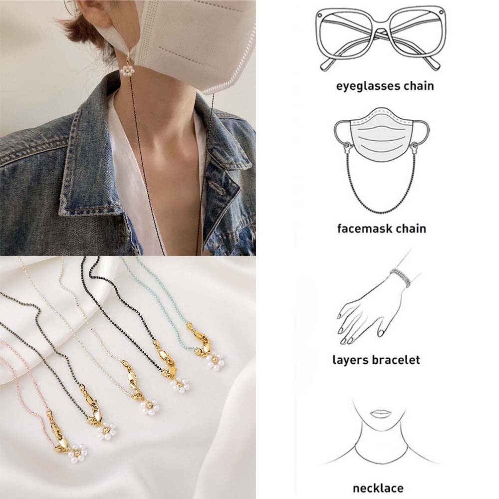 EXPEN Eyeglass Lanyard Beaded Mask Rope Glasses Clips Mask Cord Holders