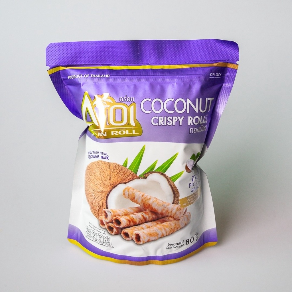 ทองม้วน รสเผือก 80g Aroi อร่อย บ้านขนมนันทวัน