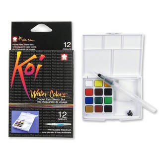 สีน้ำก้อนซากุระ KOI WaterColor ตลับ12 สี