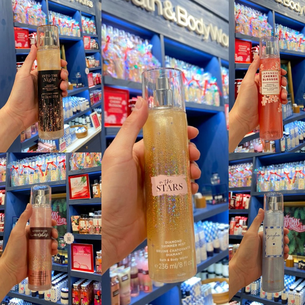 ของแท้/พร้อมส่ง Bath and Body Works Diamond Shimmer Mist 146ml./236ml. สเปรย์น้ำหอมผสมชิมเมอร์ BBW