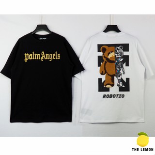 【พร้อมส่ง ขาว M】เสื้อยืด Palm angels ปักลายหมี เนื้อผ้าระบายอากาศได้ดีและใส่สบาย