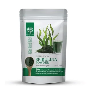 ผงสาหร่ายสไปรูลิน่า สกัด 10:1 B12 ให้สารอาหาร Organic Spirulina Powder ยี่ห้อ Feaga Life 100 กรัม