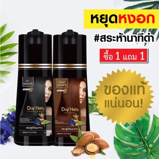 ชุด 1 แถม 1 DayHerb แชมพูปิดผมขาว Day Herb สมุนไพรแท้ ปิดหงอก ลดหงอก ผมดำใน 5 นาที