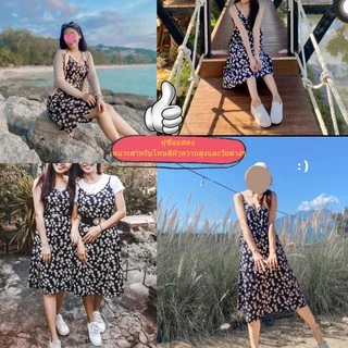 เดรสดอก เดซี่👗กระโปรง เดรสผู้หญิงเดรส กระโปรงเรโทร กระโปรงแฟชั่น กระโปรงทรงเอ สายเดี่ยว กระโปรง เดรสออกงาน-#-6