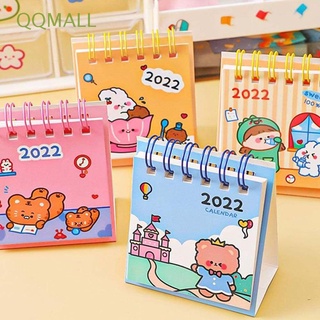 Qqmall ปฏิทินตั้งโต๊ะ รายเดือน 2022 ลายการ์ตูนน่ารัก ขนาดเล็ก พกพาง่าย สร้างสรรค์ สําหรับตกแต่งโต๊ะ เครื่องเขียน