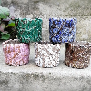 💥[ล้างสต๊อค]🔥🌵กระถางแคคตัส/ไม้อวบน้ำ‼️งานปั้นขึ้นมือแท้ๆ💥‼️สีมุขเคลือบเงาสุดแนว🌈‼️ขนาด 2 นิ้วครึ่ง #