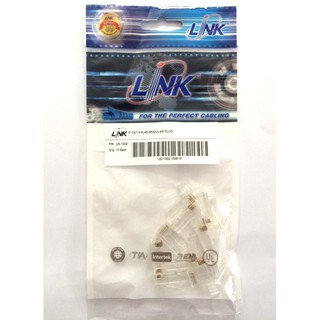 Link US-1002 หัวแลนมาตรฐาน CAT6 RJ45 Modular Plug (Unshield) บรรจุ 10 หัว/ Pkg