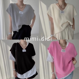 mimi&amp;didi  🔥พร้อมส่ง เสื้อไหมพรมคอวี ทรงหลวมสีสด ใส่ได้ทุกโอกาส ใส่สบายมาก#5981