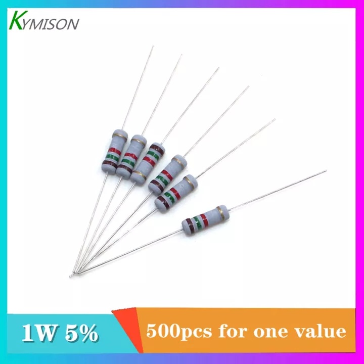 500 ชิ้น/ล็อต 1W Oxide Film Resistor 5% 100K 150K 200K 270K 300K 470K 510K 620K 680K 750K 820K 910K 