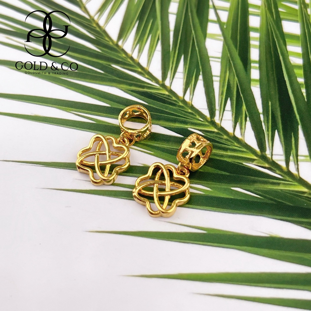[Gold &amp; Co] จี้ Emas 916 Charms Ruyi Knot Gold 916 Emas Tulen สําหรับห้อยตกแต่ง