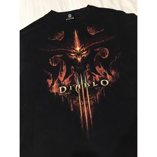 เสื้อยืดผ้าฝ้าย เสื้อยืดเกมส์มือสอง DIABLO 3 Size L มือ2