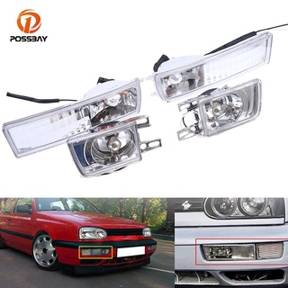 [พร้อมส่ง] ไฟตัดหมอกด้านหน้ารถยนต์ พร้อมหลอดไฟสัญญาณ สําหรับ VW Golf Jetta Models Only 1993-1998 1 คู่