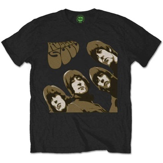 ROUNDคอลูกเรือNeckเสื้อยืดแฟชั่น พิมพ์ลาย The Beatles Rubber Soul Sketch สินค้าใหม่-4XL