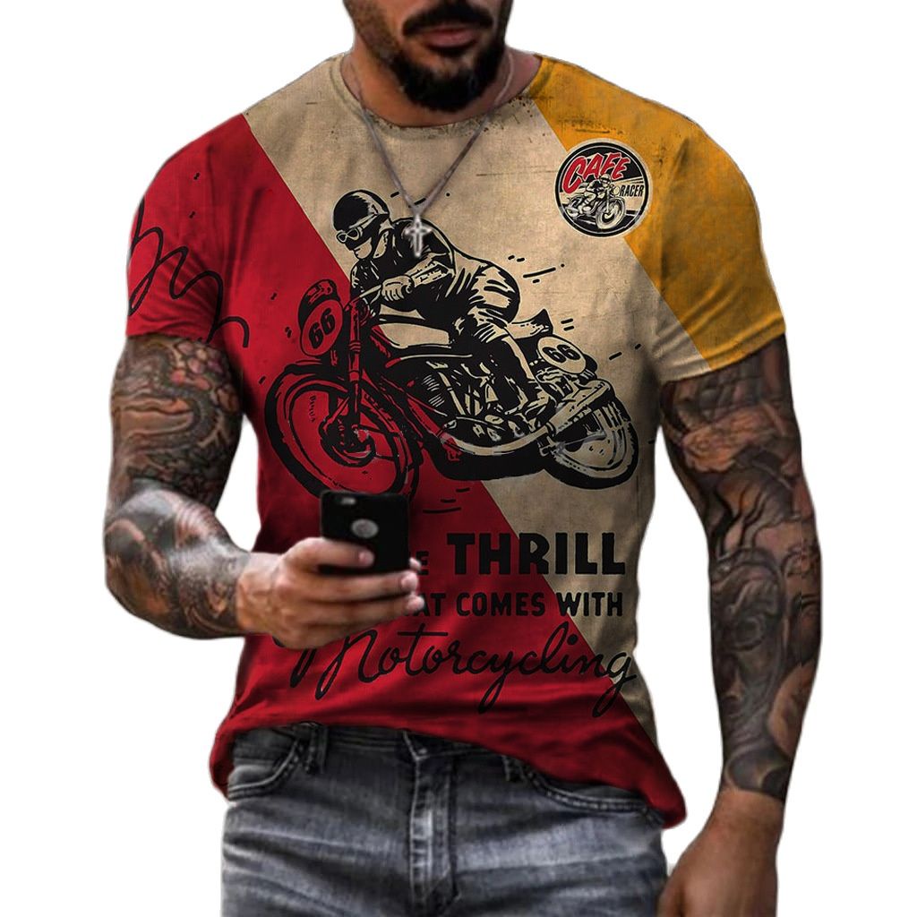 T เสื้อสําหรับชาย Triumph รถจักรยานยนต์พิมพ์ Vintage 3d เสื้อยืด Harajuku Camiseta แขนสั้นฤดูร้อนเสื้อขนาดใหญ่ผู้ชายเสื้อผ้า