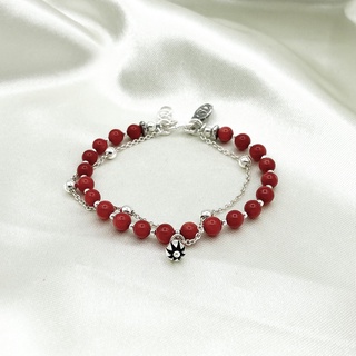 สร้อยข้อมือเงินร้อยหินนำโชคและสร้อยเงิน เงินแท้ 925: DSP 925 Sterling Silver Bracelets[CFS0010]