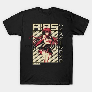 เสื้อยืดอินเทรนด์ผู้ชายอินเทรนด์ผู้หญิงเสื้อยืดผ้าฝ้ายพิมพ์ลาย Rias Gremory High School Dxd แฟชั่นผู้ชายS-3XL