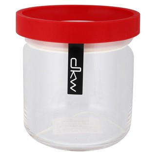 ขวดโหลแก้ว 400 มล. ฝาดึงสีแดง  GLASS CANISTER 400 ML PULL LID RED