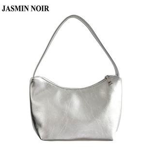 Jasmin NOIR กระเป๋าถือ กระเป๋าสะพายไหล่ หนัง PU ลายดวงจันทร์ เรียบง่าย สําหรับสตรี