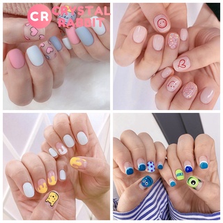 CRYSTAL RABBIT ลายการ์ตูน สติกเกอร์ติดเล็บ DIY เหนียวหนึบ ฝ้า เกราะที่ฉีกขาดได้