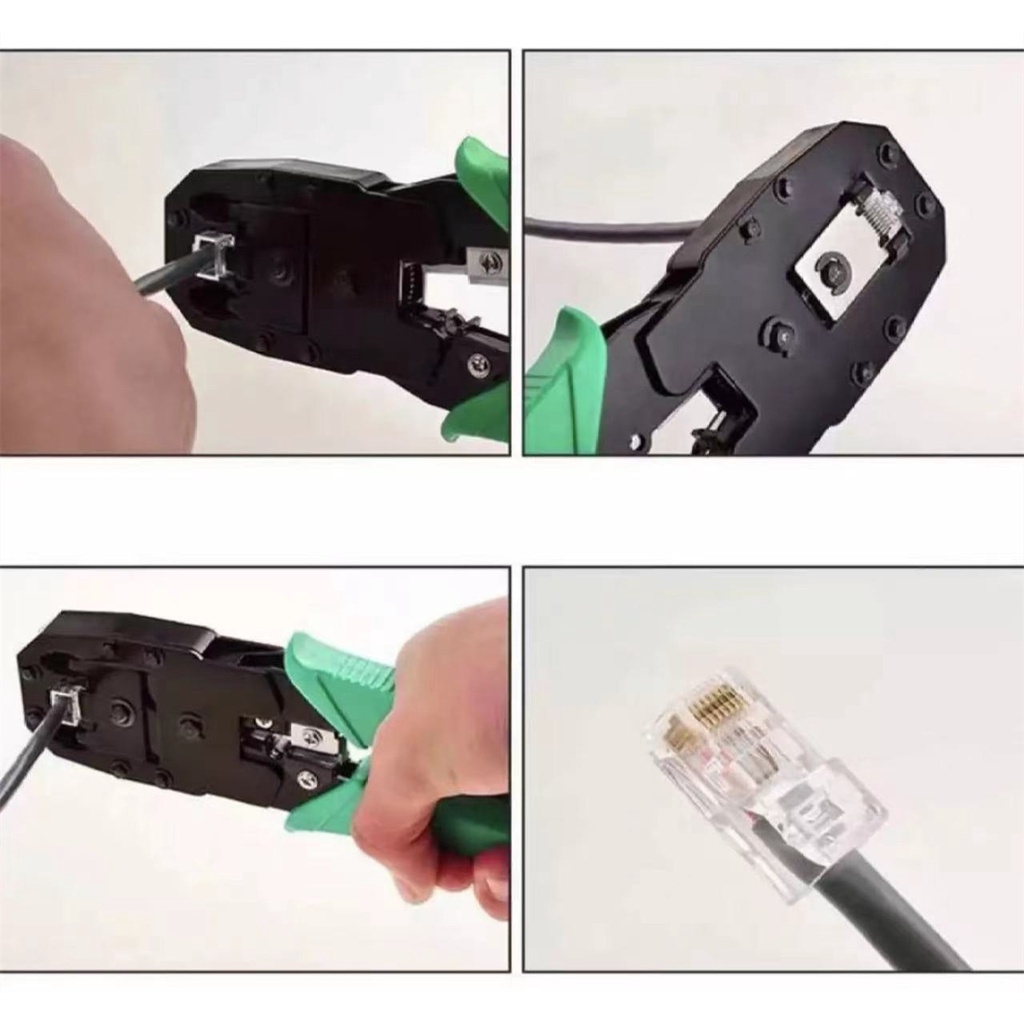 Set 2in1 คีมเข้าหัวสายแลน Network RJ45 CAT5 RJ11 RJ12 LAN Cable + ตัวเช็คสายแลน