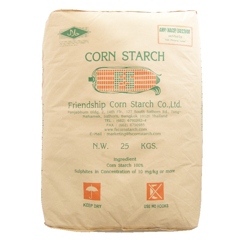 แป้งข้าวโพด (CORN STARCH (FOOD GRADE)) 25 กิโลกรัม / กระสอบ Shopee