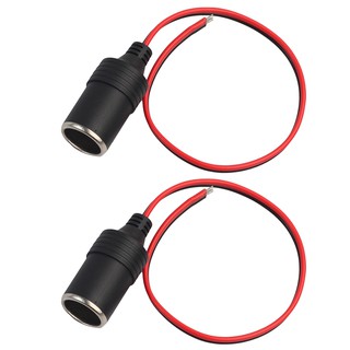 2ชิ้น 12V 10A Max120W ปลั๊กซ็อกเก็ตติดรถยนต์ Cigarette Lighter Charger Cable Female