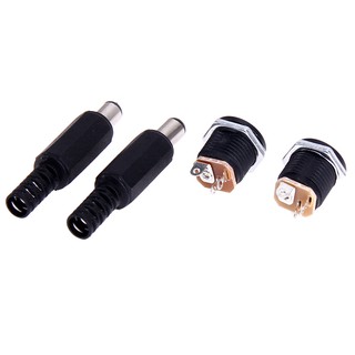 สะดวกสำหรับชีวิตของคุณ🎉10pair 2.1 X 5.5mm Male Plug + Female Socket Panel Mount Jack DC Connector