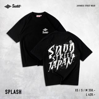 Sudd เสื้อยืดโอเวอร์ไซส์ รุ่น Splash สีดำ