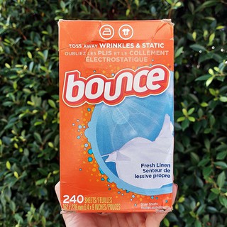 แผ่นอบผ้า ลดรอยยับ กลิ่นหอมสดชื่น Fresh Linen Fabric Softener Dryer Sheets 240 sheets (Bounce®)