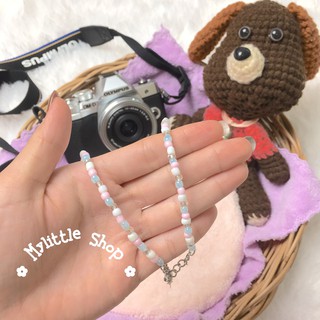 Littlejewelry สร้อยลูกปัด สร้อยคอลูกปัด สีพาสเทล ฮิตติดกระแส สร้อยคอผู้หญิง สร้อยคอแฟชั่น งานแฮนเมด น่ารักใสๆ