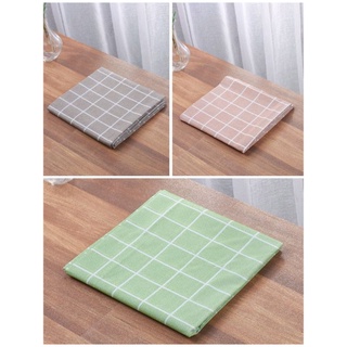 72116 ผ้าปูโต๊ะ สีเทา กันน้ำ ลายตาราง ขนาด 137*90 cm  Waterproof Table Cloth