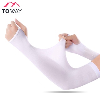 TOWAY-พร้อมส่งจากไทย ปอกแขนกันUV ปอกแขนกันแดด มีช่องใส่นิ้วหัวแม่มือ รุ่น ZT-01