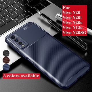 เคส vivo y20 casing For VIVO Y20 Y20i Y20s Y12s Y20SG Case Carbon Fiber Cover Shockproof silicone phone case for VIVO Y 20 Y20 i Y20 s Y12 s Y20 SG matte soft tpu cover