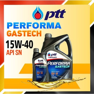 PTT น้ำมันเครื่องเบนซิน Performa Gastech (เพอร์ฟอร์มา แก๊ส เทค) 15W-40 ขนาด 4+1ลิตร