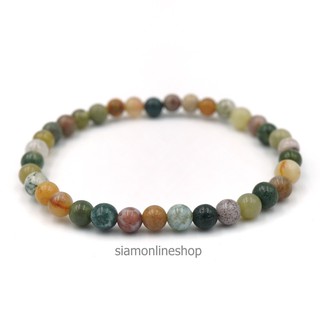 MOSS AGATE กำไลหินมอสอาเกต ขนาด 4 มม. by siamonlineshop