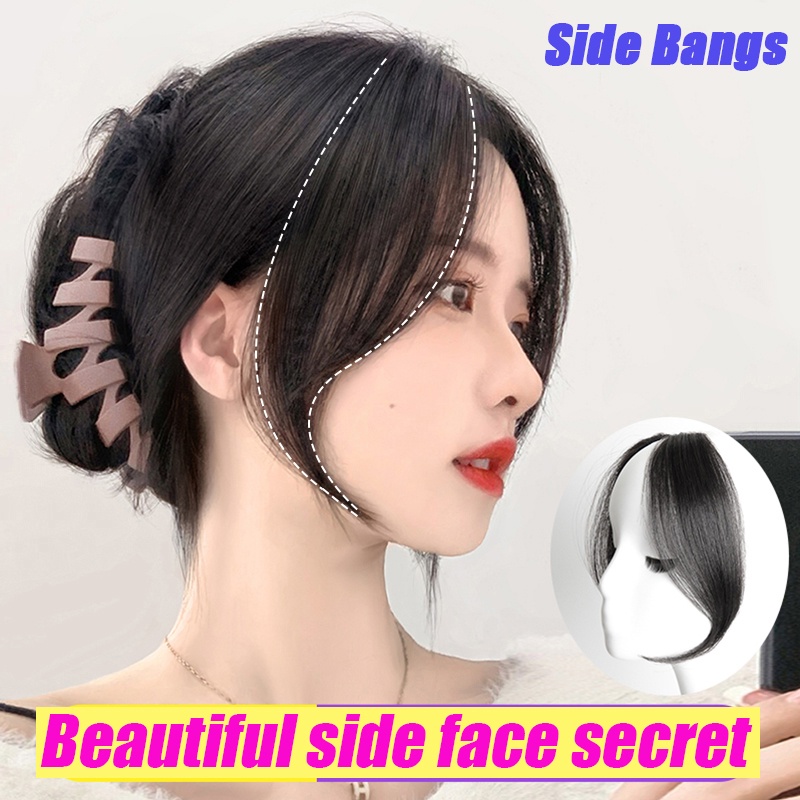 วิกผม Bangs ทรงผมด ้ านข ้ าง Bangs วิกผมธรรมชาติที ่ มองไม ่ เห ็ น Air Bangs Seamless Patch Bangs Hair Extensions