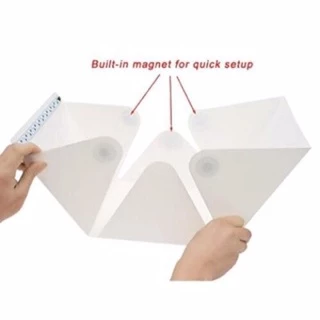 24cm กล่องถ่ายภาพสินค้า : Light room box ขนาด 22.6x23x 24cm-ฉากหลังสีขาว+ดำ (LED Kit+Micro USB)