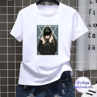 T0107 เสื้อยืดคอกลมแฟชั่นunisex เสื้อยอดฮิตลาย ใส่ได้ทั้งหญิงและชาย