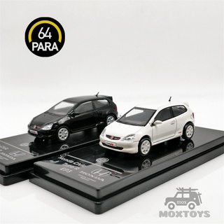 Para64 โมเดลรถยนต์ 1:64 Honda CIVIC Type -R EP3 nighthawk สีดํา และสีขาว