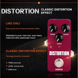 KOKKO FDS2 Distortionเอ็ฟเฟ็กต์กีตาร์ไฟฟ้าเหยียบการบิดเบือนแบบคลาสสิค 9V ไม่พร้อมอะแดปเตอร์ MINI Effects Pedal