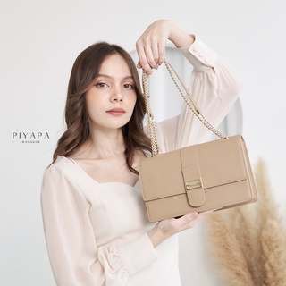 กระเป๋าหนังวัวแท้ รุ่น New Classic Piyapa สี Honey Brown ผลิตปี 08/2023