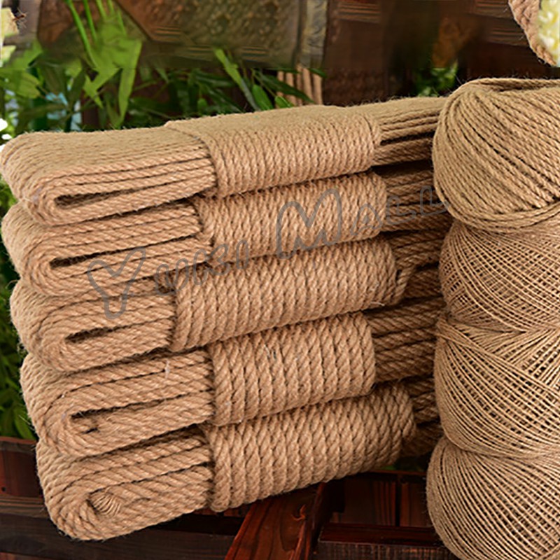 Yuki เชือกป่าน เชือกกระสอบฝนเล็บแมว หรือสำหรับตกแต่งDIY เชือกเส้นใหญ่หนา  hemp rope ราคา ถูกที่สุด ดีลบีเคเค แกลเลอรีภาพที่ 2