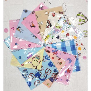 ผ้าเช็ดหน้าเด็ก ลายการ์ตูน ผ้าคอตต้อน100%  ขนาด11