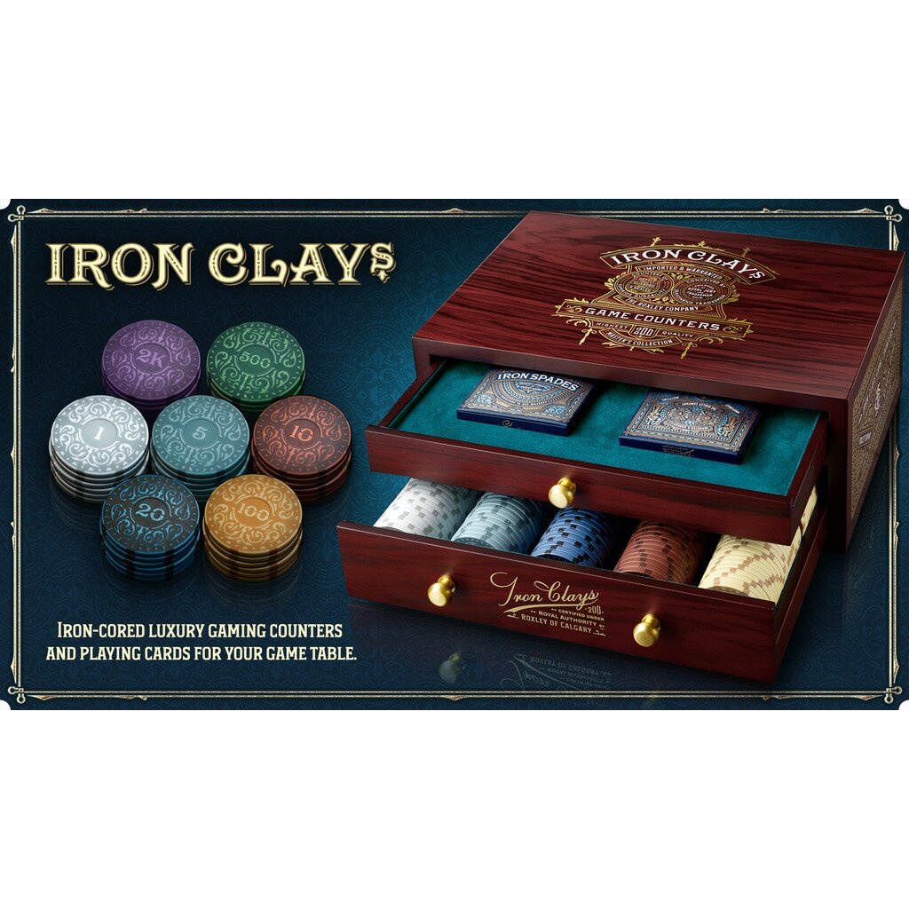 Iron Clays 200 Wooden Chest (Rosewood)
