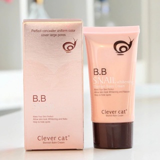 บีบี หอยทาก🌻🌻 BB Snail Whitening Clever Cat 🌻🌻บาง เรียบ เนียน✔เนื้อครีมบางเบา ✔ไม่เหนียว ✔ไม่เป็นคราบ ผิวมันสามารถใช้ได้